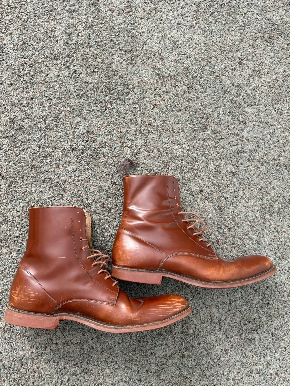 Grenson Lace Up Boots Brown patent Leather Men's US 10